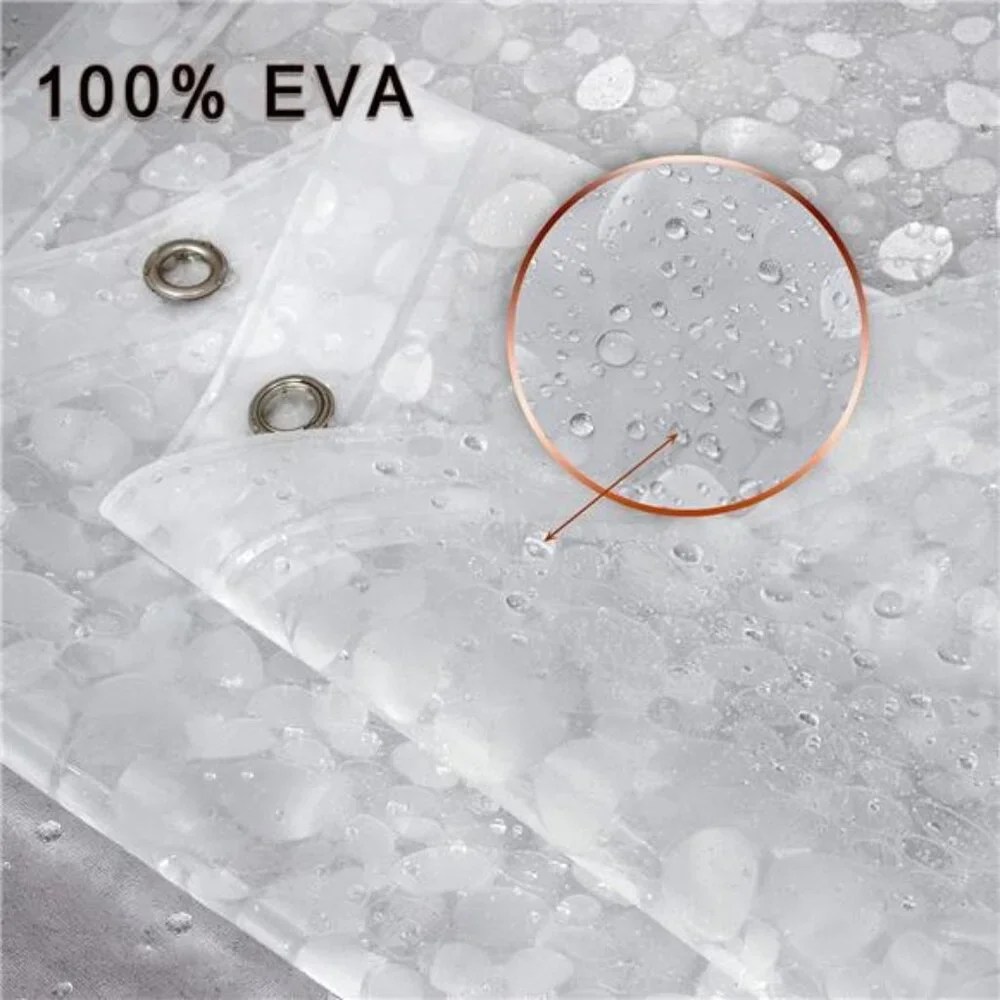 Waterproof Shower Curtain Liner 8G EVA Thick Shower Curtain with Heavy Duty